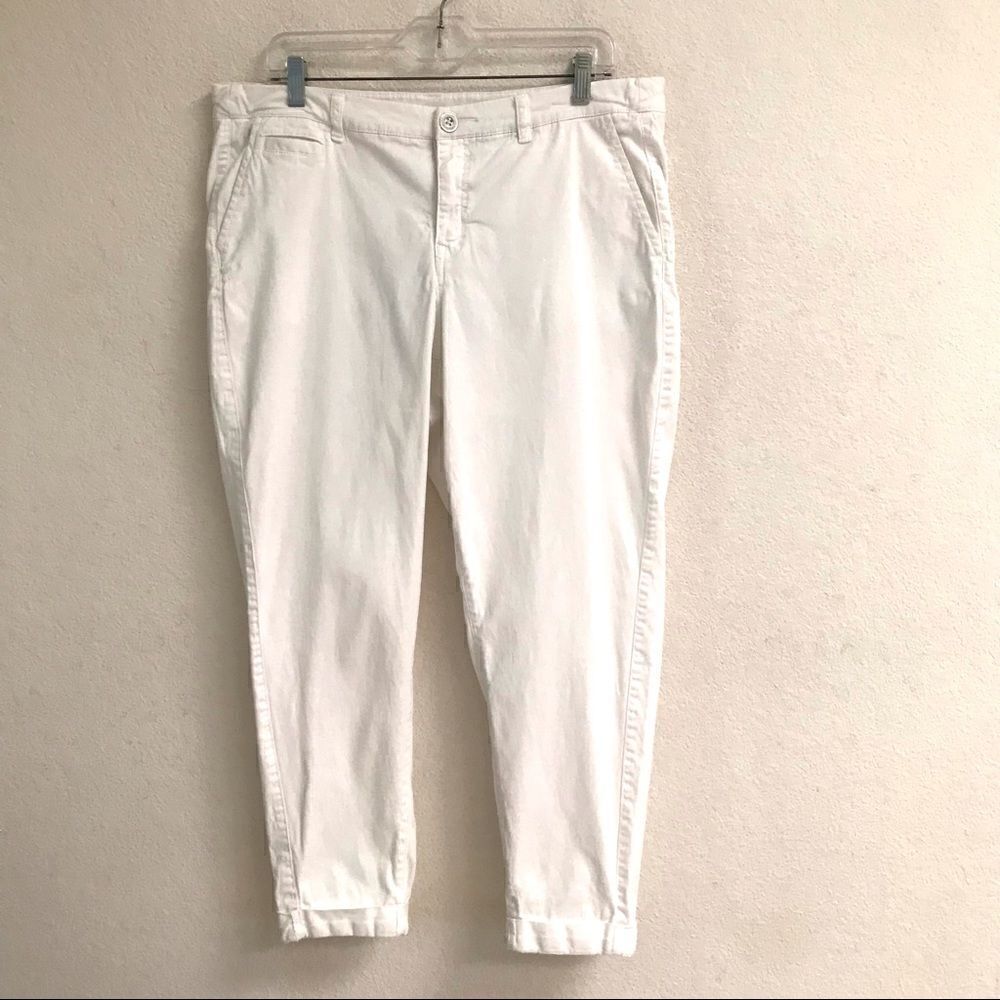 Lane Bryant white cuffed pants 16